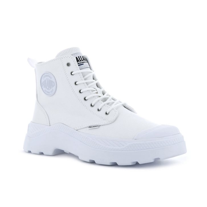 Palladium Pallakix Hi Canvas Men's Boots White | UK O638-TBI